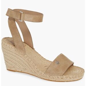 TORY BURCH Beige Espadrille Wedge Sandals